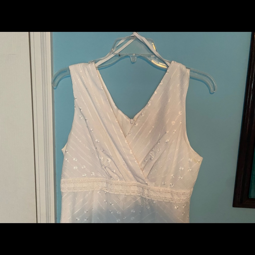 White eyelet cotton dress
